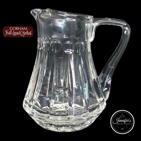 De Medici by Gorham Crystal Hand Blown Glass Pitcher - Picture 1 of 10